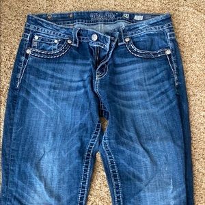 Miss me jeans with gems, jewel cross